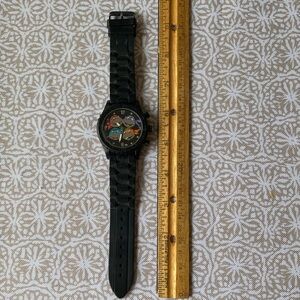 Teenage Mutant Ninja Turtles Sports Watch with Textured Black Silicone Band